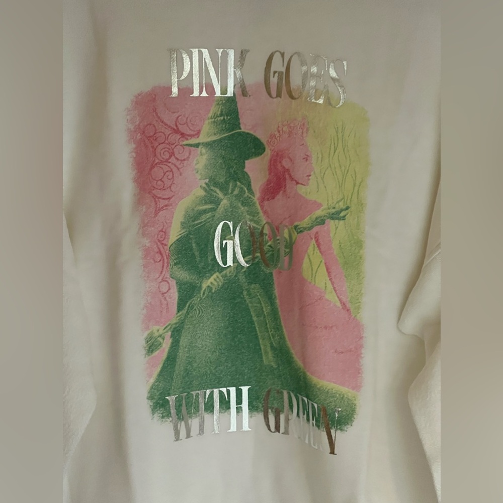 Aerie X Wicked Big Chill Crew Sweatshirt White Small